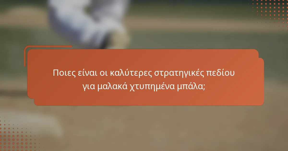 Ποιες είναι οι καλύτερες στρατηγικές πεδίου για μαλακά χτυπημένα μπάλα;