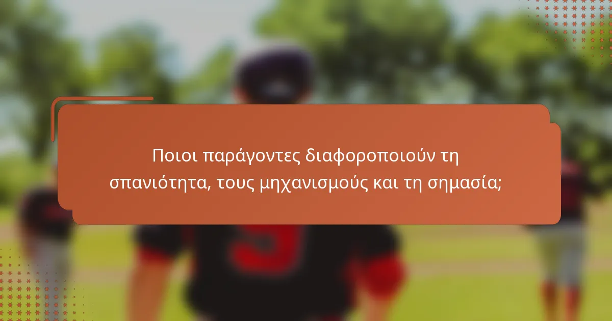 Ποιοι παράγοντες διαφοροποιούν τη σπανιότητα, τους μηχανισμούς και τη σημασία;